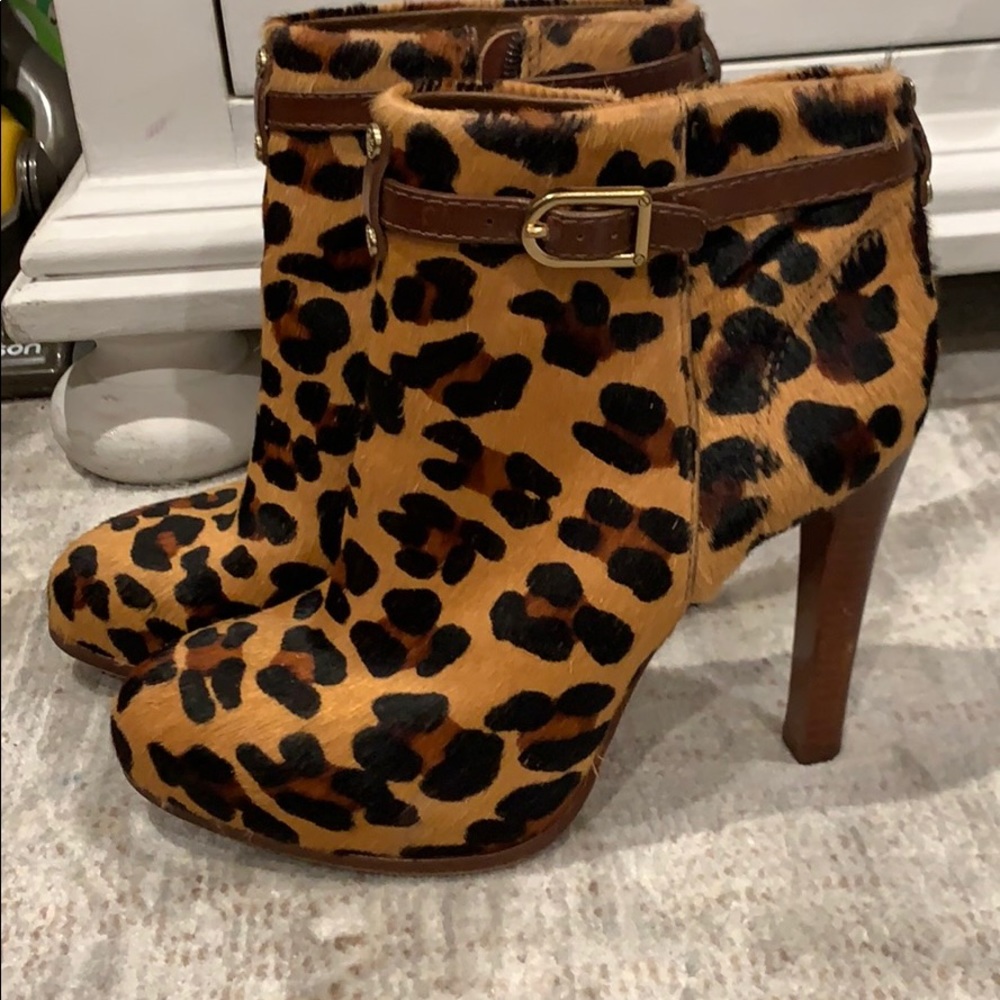 Tory Burch Patricia hair-calf leopard booties